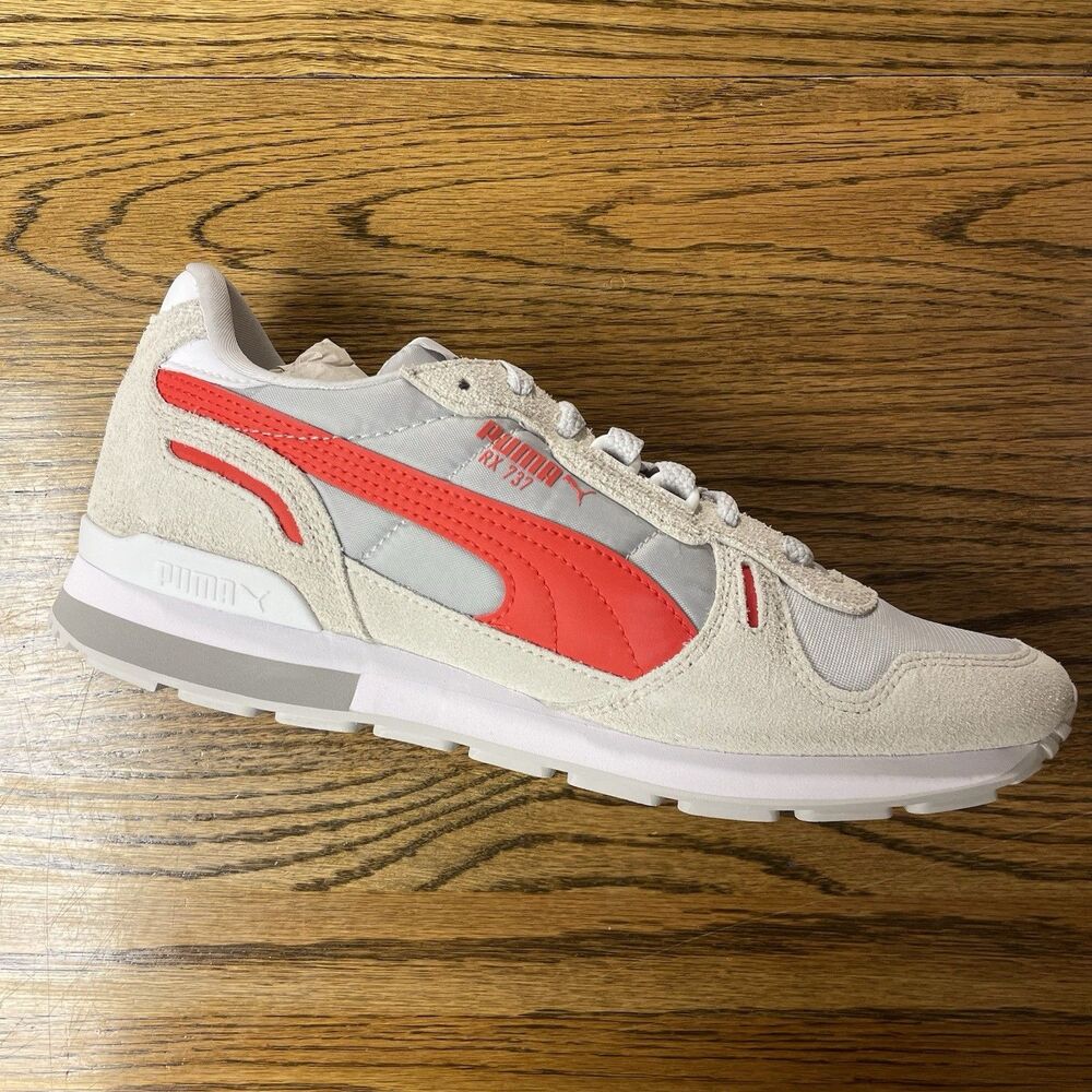 PUMA RX 737 OG Glacier Gray Vaporous Red Mens Athletic Sneaker Size 9.5 NEW